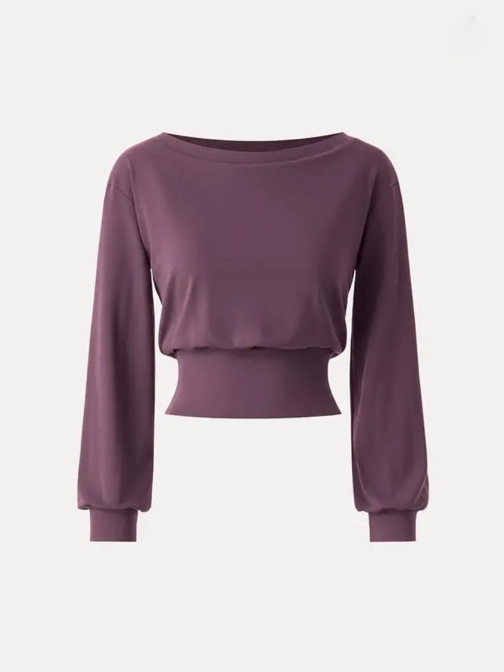 NWT OGL Non-Itchy Wool Blend Boatneck Brami Size S Rose Plum Yoga Comfy Lounge